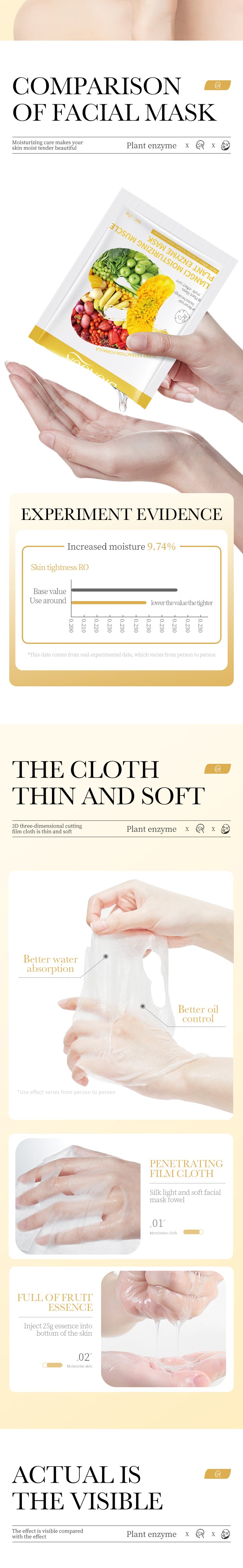 Plant Enzyme Mask25gBIOAOUA Hydrating and Moisturizing Tablets for Cross-Border Wholesale