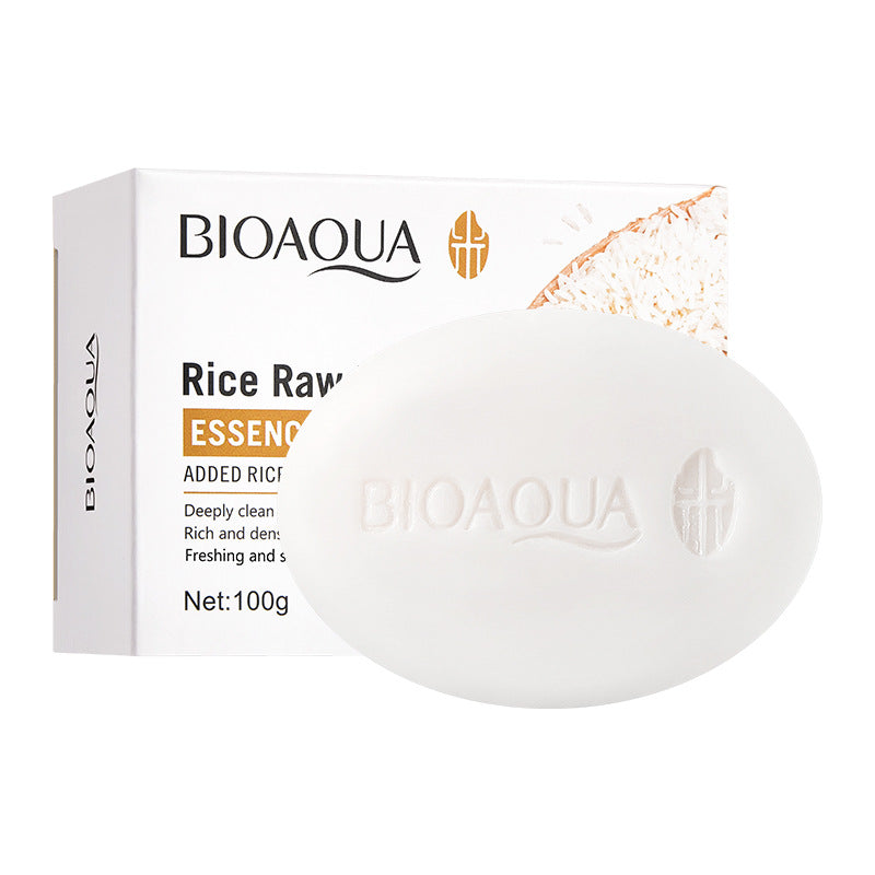 Full English Rice Soap BIOAOUA Cleansing and Bathing Deep Cleansing Handmade Essential Oil Soap  Foreign Trade Wholesale