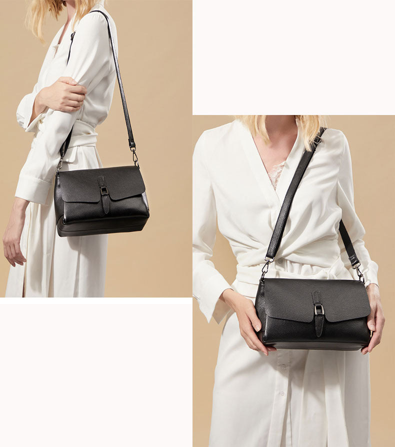 Women's Genuine Leather Bag for Middle-aged Moms, Large Capacity Soft Cowhide Underarm Bag, Single Shoulder Crossbody Bag, Shiling Bag, Spring New Model