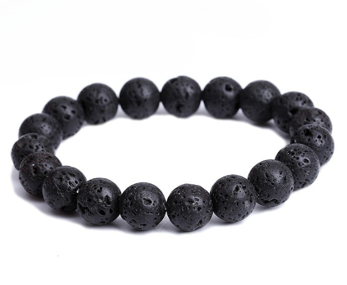 AliExpress8mm Volcanic Lava Stone Bracelet Natural Emperor Stone Couple Fashion Bracelet Factory Direct Sale