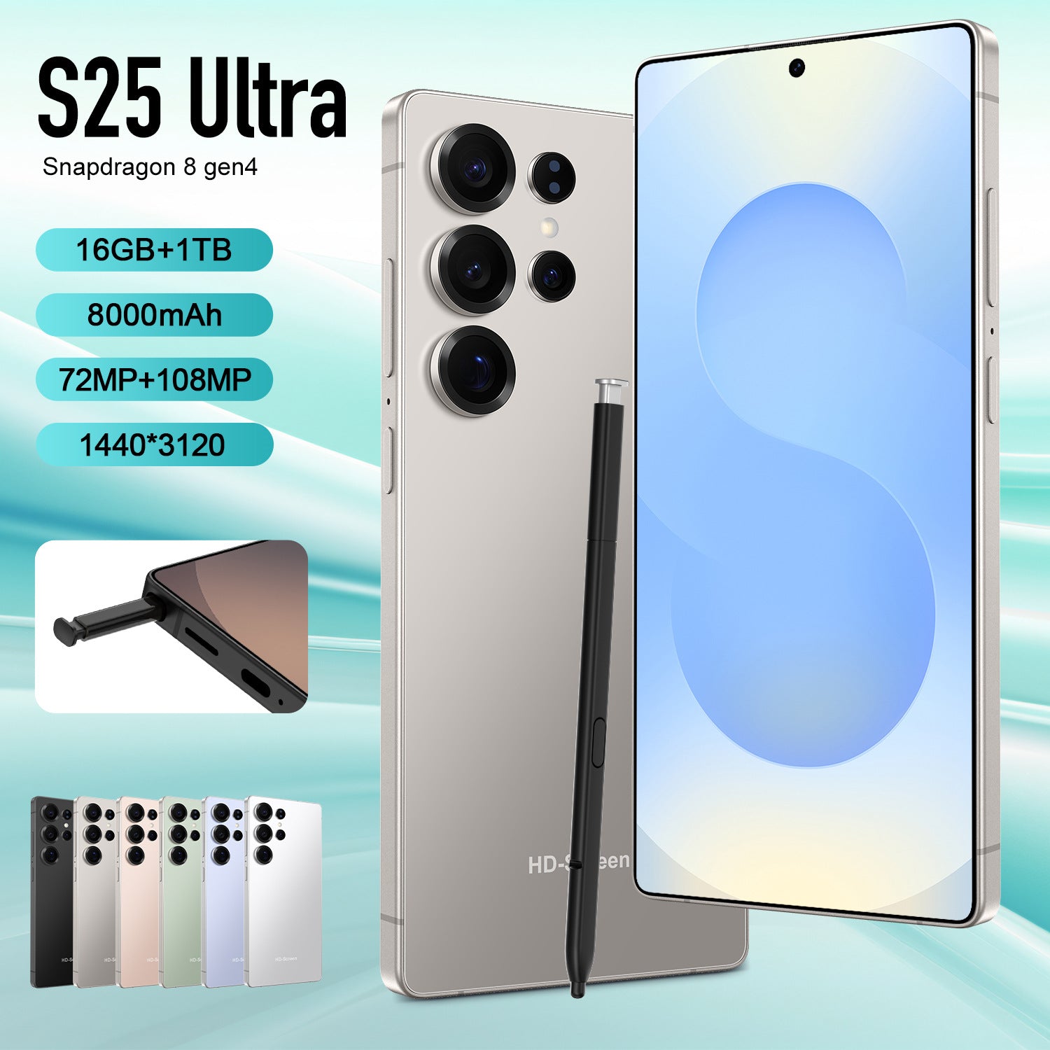 S25 Ultra Built-in stylus for mobile phones7.3inch Android smartphone16+1T Mobile Phone Source Manufacturer