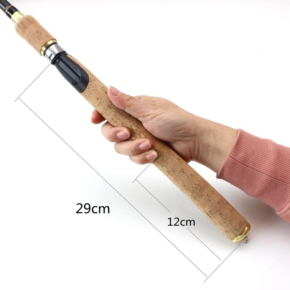 Wooden Handle Telescopic Lure Rod Ultra Short Ultra Light Straight Handle Lure Rod Bass Rod Popular in Europe and America