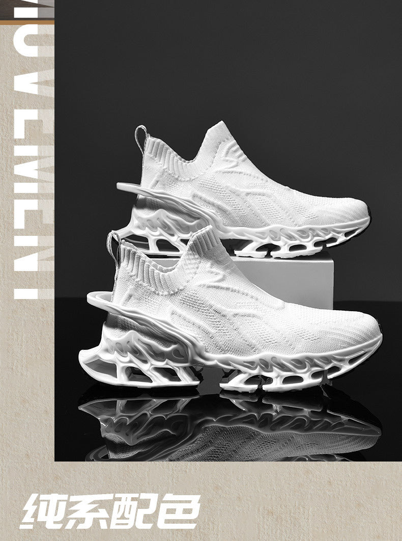 Summer Breathable Mesh Large Size Men's Shoes Trendy Mesh Shoes Men's Blade Running Shoes Sports Height-Increasing Flyknit Socks Trendy Shoes