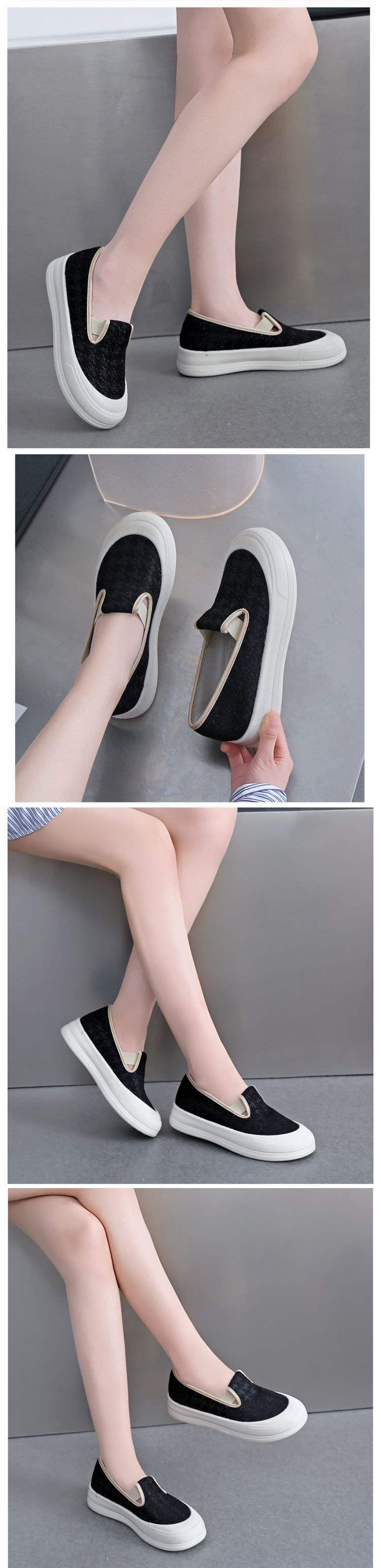 Lightweight Canvas Shoes for Women Casual Shoes2025Spring and summer breathable lace fisherman shoes versatile ultra-soft slip-on