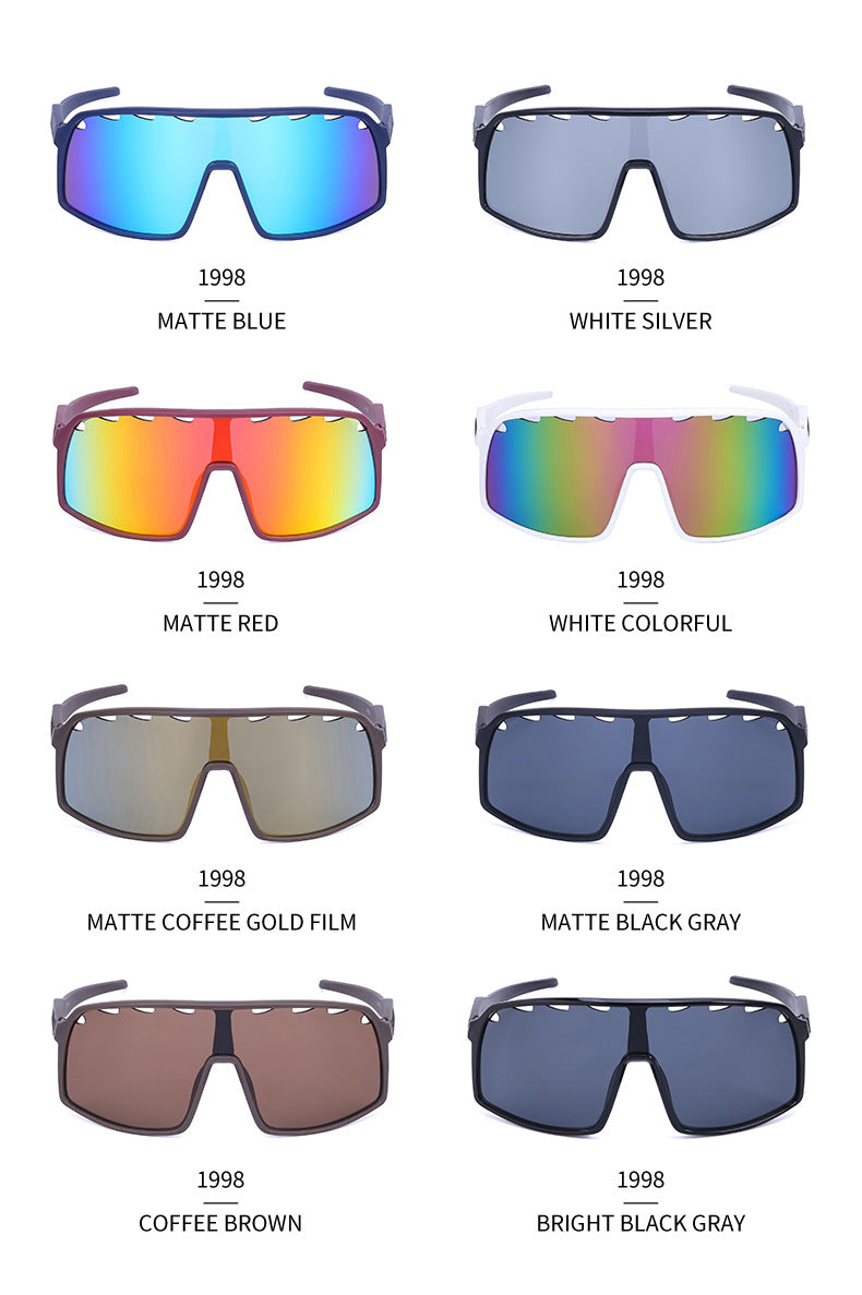 New Colorful Cycling Glasses for Men1998One-piece sunglasses European and American fashion outdoor sports sunglasses