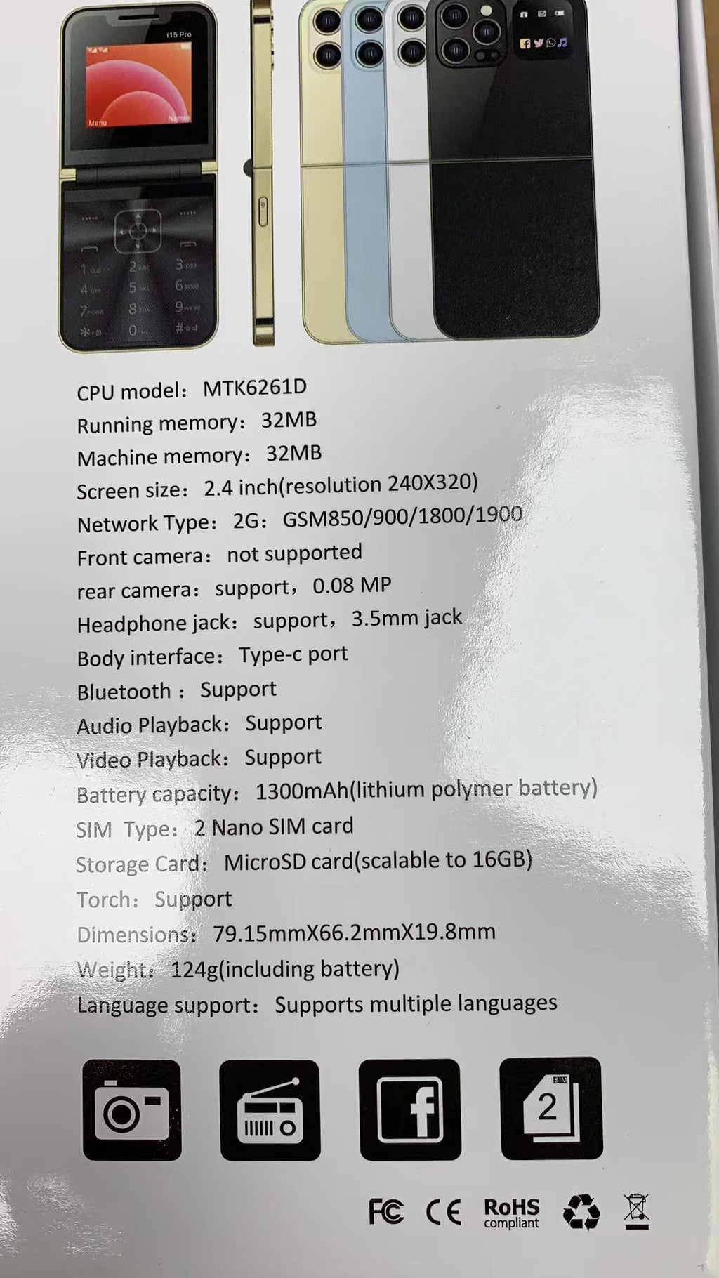 Wholesale Hot Selling Foldable Mobile Phone for Elderly Bluetooth Dialing Student Backup Feature Phone Card Phone Foldable