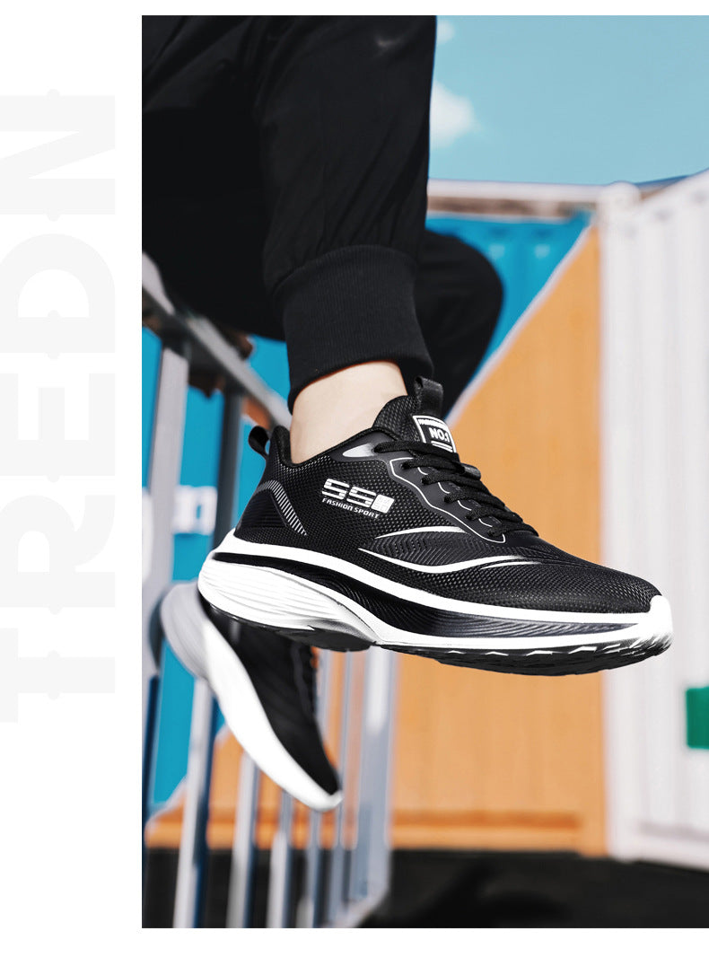 2025New mesh breathable men's casual running shoes ultra-light thick-soled non-slip trendy fashion sneakers