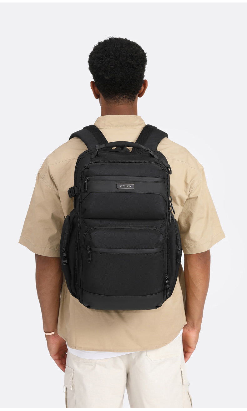 OZUKO Business Backpack Men's Commuting Computer Backpack Waterproof Large Capacity Business Travel Portable Men's Bag
