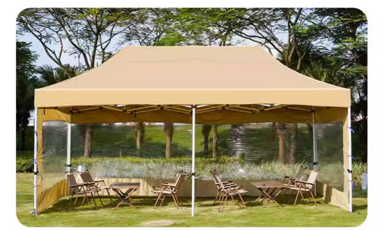 Outdoor Market Stall Four-Corner Tent with Enclosure Windproof and Warm Night Market Foldable Four-Legged Rain Shelter Tent Umbrella