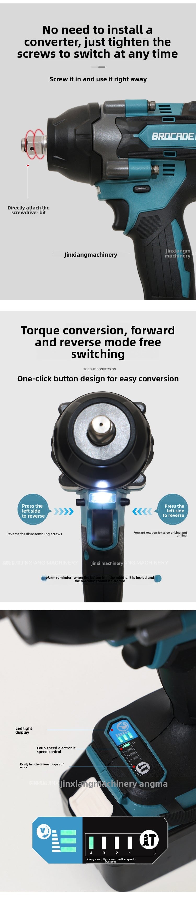 Mutian DTW700Brushless High Torque18V Lithium Battery Multi-Function Handheld Electric Impact Auto Repair Air Gun