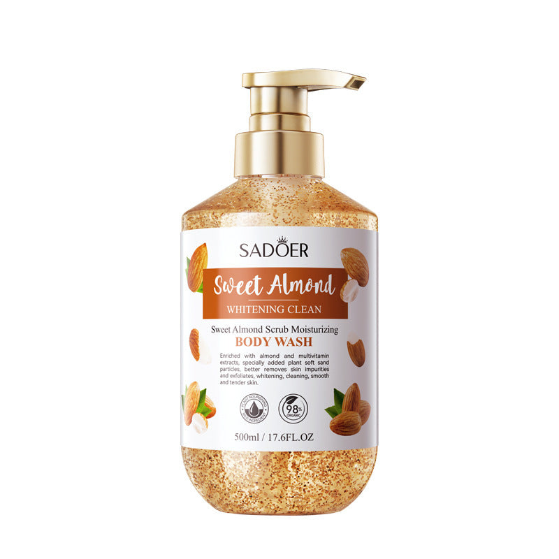 Full English Sweet Almond Whitening Scrub Body Wash500ml SADOER  foreign trade wholesale of cleansing body wash