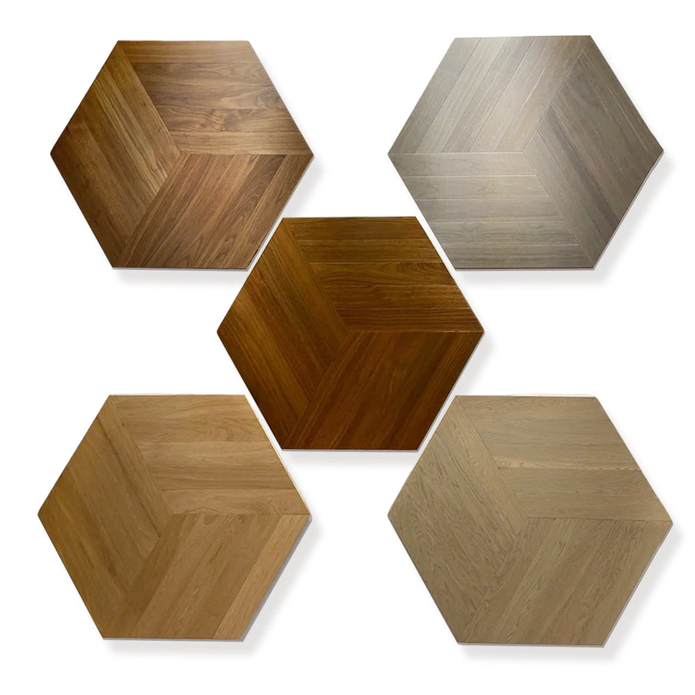 ENF&B1 Certified Luxury Hexagonal Honeycomb Parquet Waterproof Engineered Oak Wood Flooring for High-End Interior & Outdoor Use