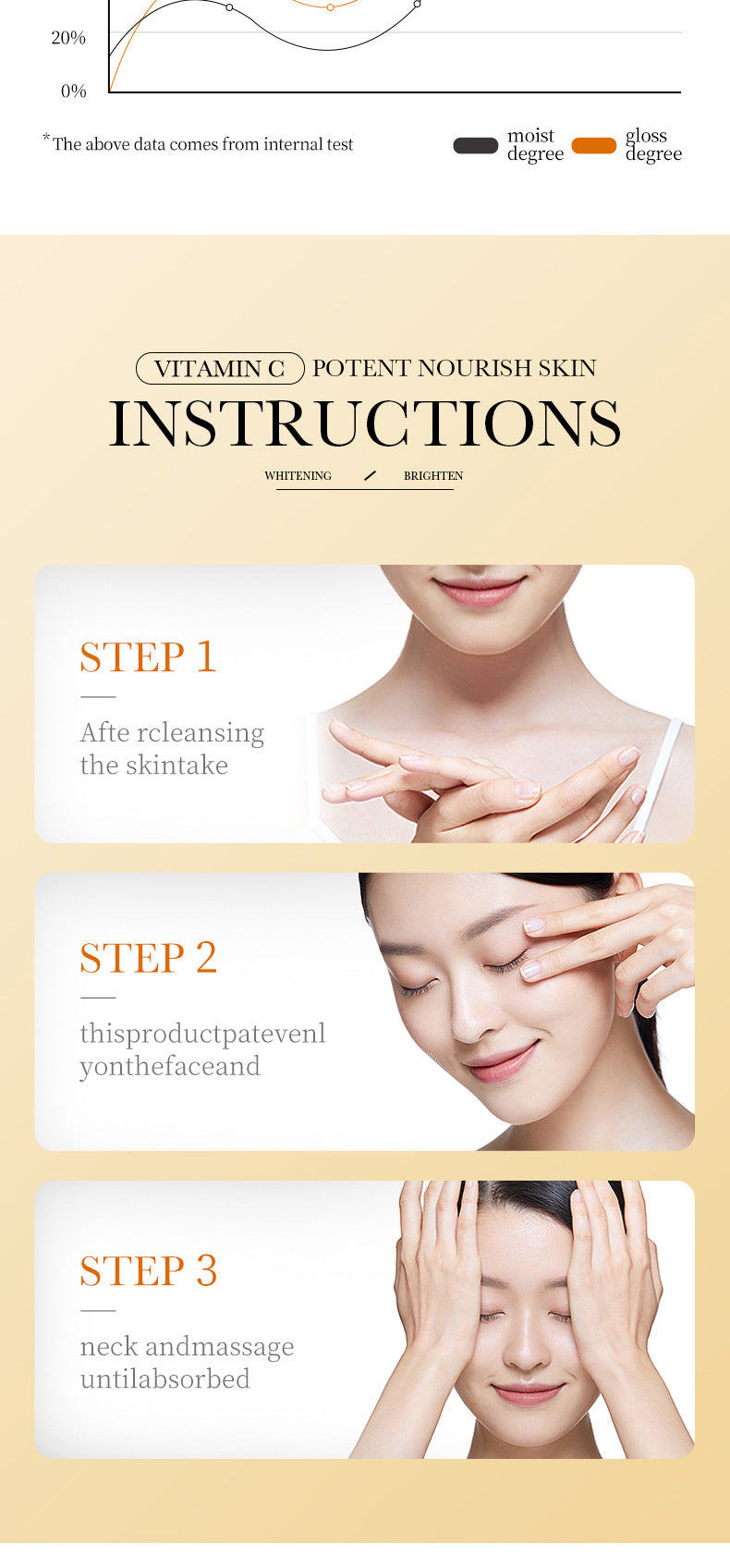 All English Vitamins C Whitening Skin Care Set BIOAOUA Cleansing and Moisturizing Five-Piece Set  Wholesale