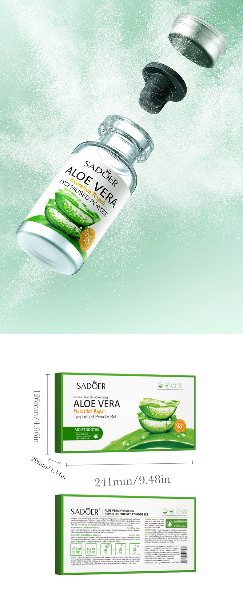 Cross-border Freeze-Dried Powder Combination Hydrating Moisturizing Skin Rejuvenation Nourishing Skin Freeze-Dried Powder Set Export Manufacturer Wholesale