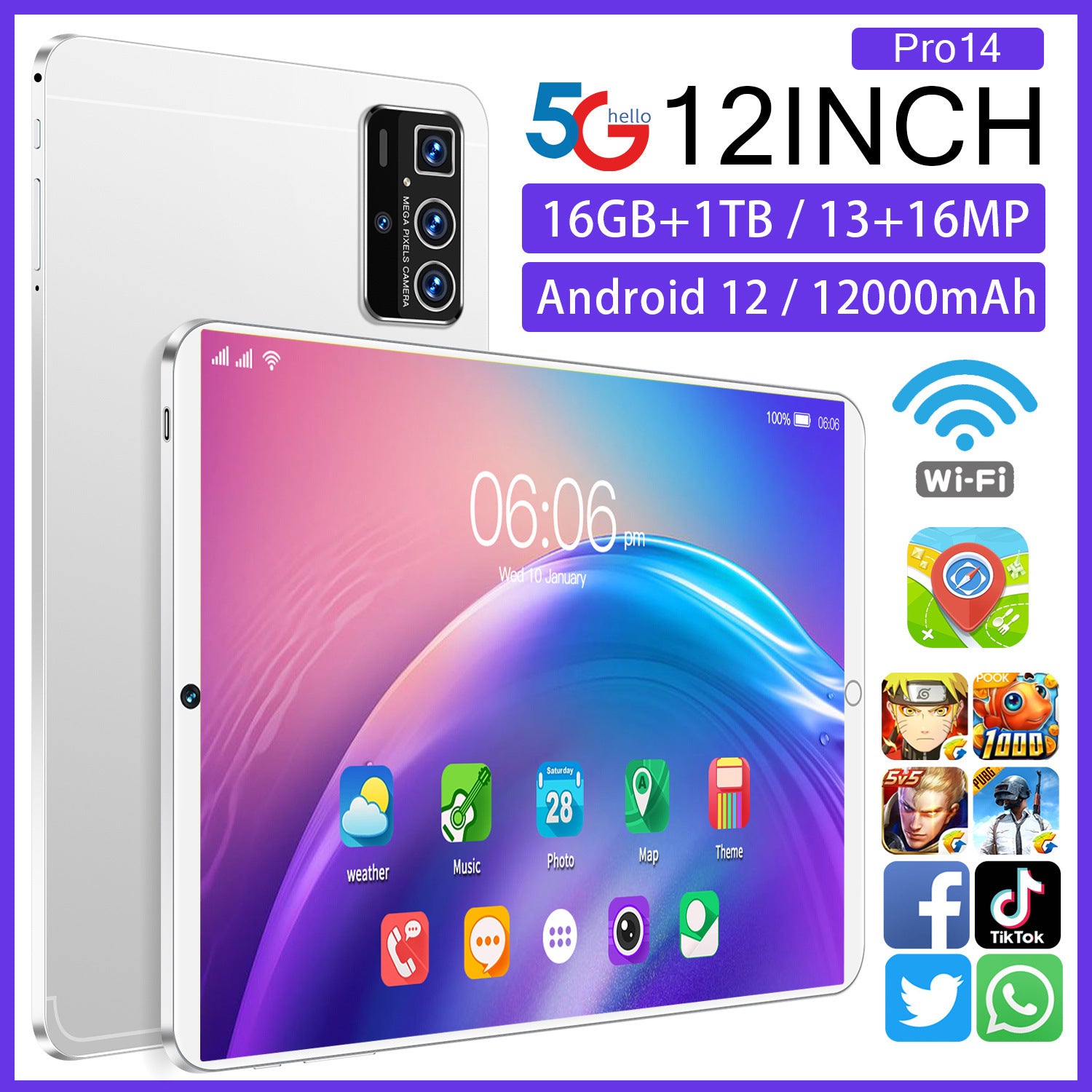 2025Hot Item Exclusively Available Worldwide Pro14 High-definition large screen long standby tablet factory direct wholesale