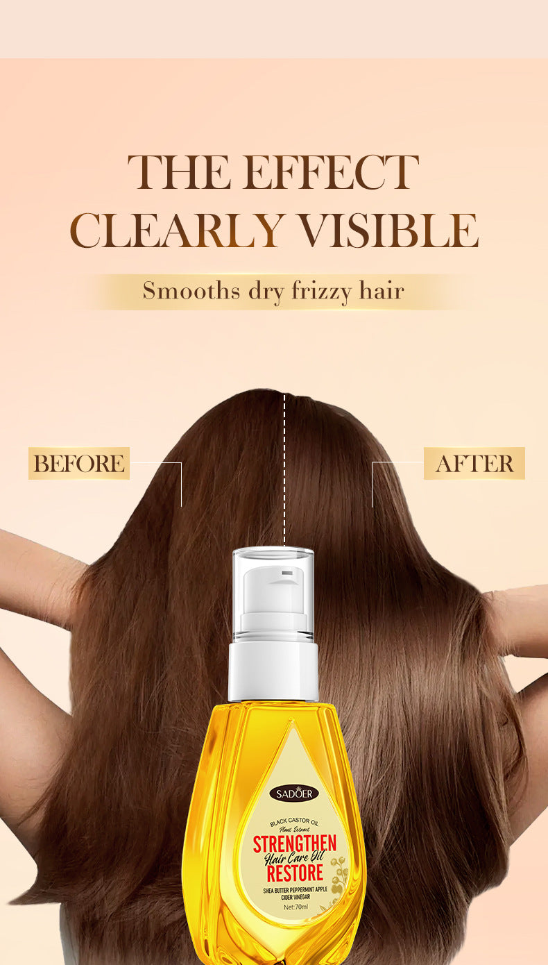 Black Castor Oil Hair Care Essential Oil SADOER Moisturizing and Smooth Hair Conditioner Cross-Border Wholesale