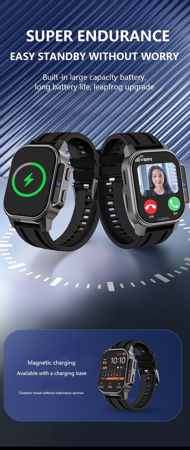 B22Smart Watch5G Plug-in Card Full Netcom Google Store APP Download Three-Proof Sports Camera Video Call