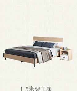 Modern Minimalist Small Apartment Master Bedroom Furniture Wedding Bed Hotel apartment B&B simple economical double bed