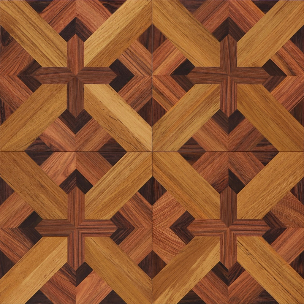 15mm Custom Square Teak Parquet Wood Flooring | High-End Engineered Hardwood Panels Anti-Slip Waterproof Click Lock Outdoor