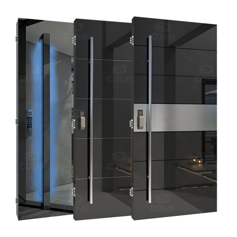 European Luxury Design Exterior Door for House Front Metal Pivot Door Smart Locks for Front Entry Doors