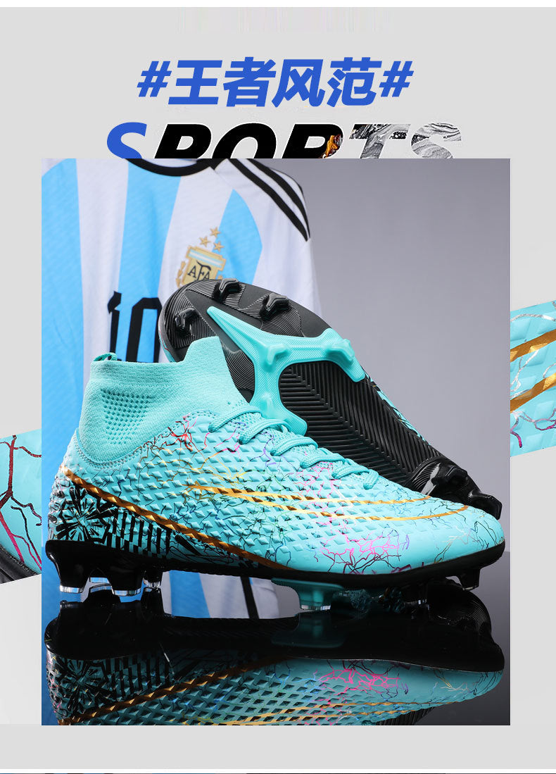 New high-top soccer shoes for men and women AG Spike TF Broken Nail Youth Student Grassland Competition Training Shoes