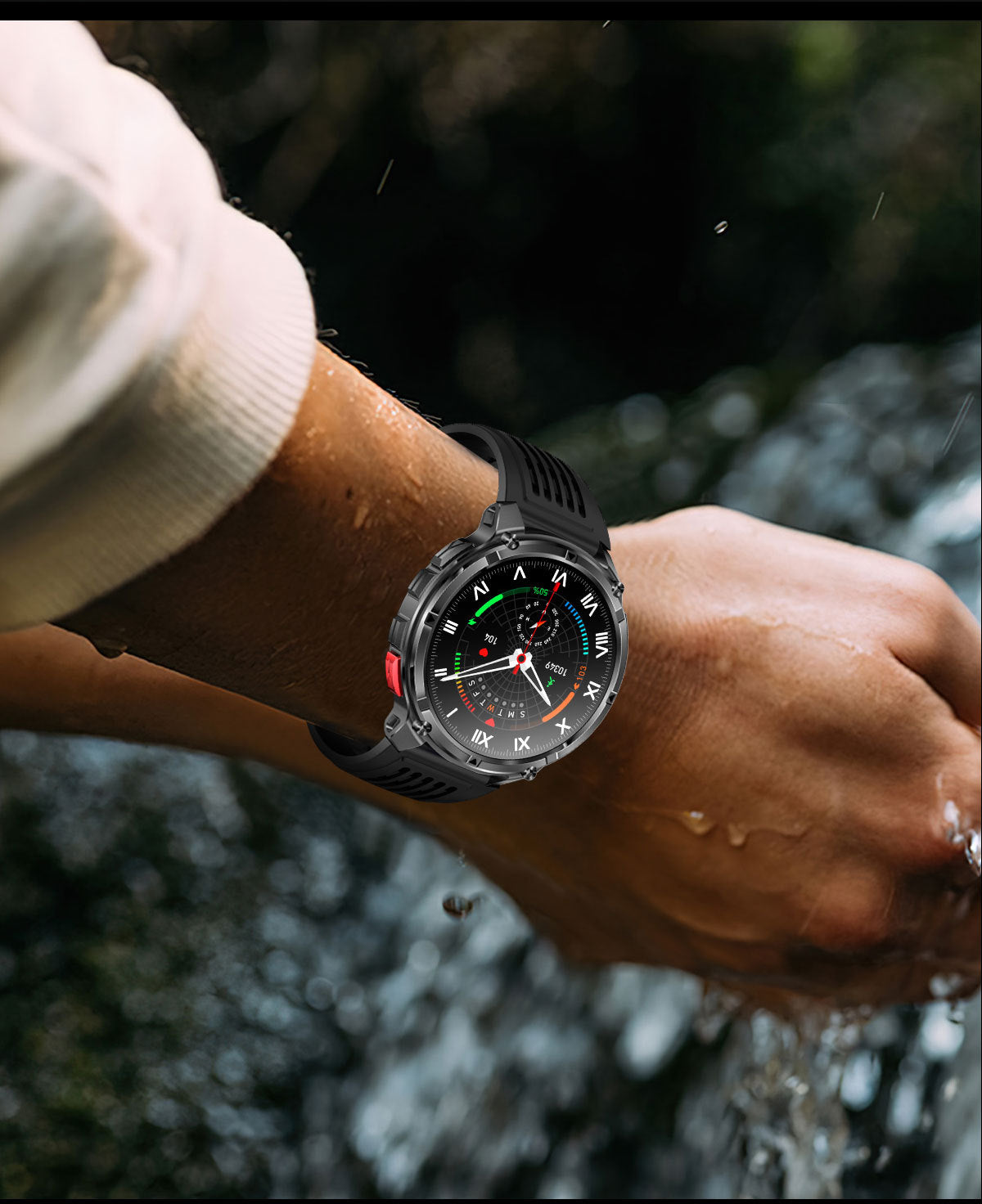 HT33Smart Watch Bluetooth Call True Heart Rate Step Count Sleep Monitoring Compass Deep Waterproof Sports Three-Proof