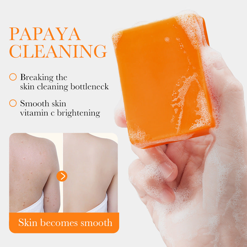 Papaya Handmade Soap100g BIOAOUA Vitamin C Cleansing and Bath Soap Cross-Border Wholesale
