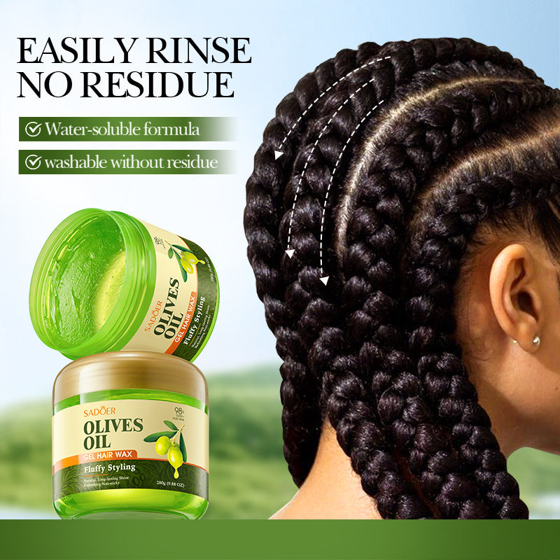 Full English Olive Oil Hair Styling Wax SADOER Nourishing Gel Styling Fluffy Hair Wax  Foreign Trade Wholesale