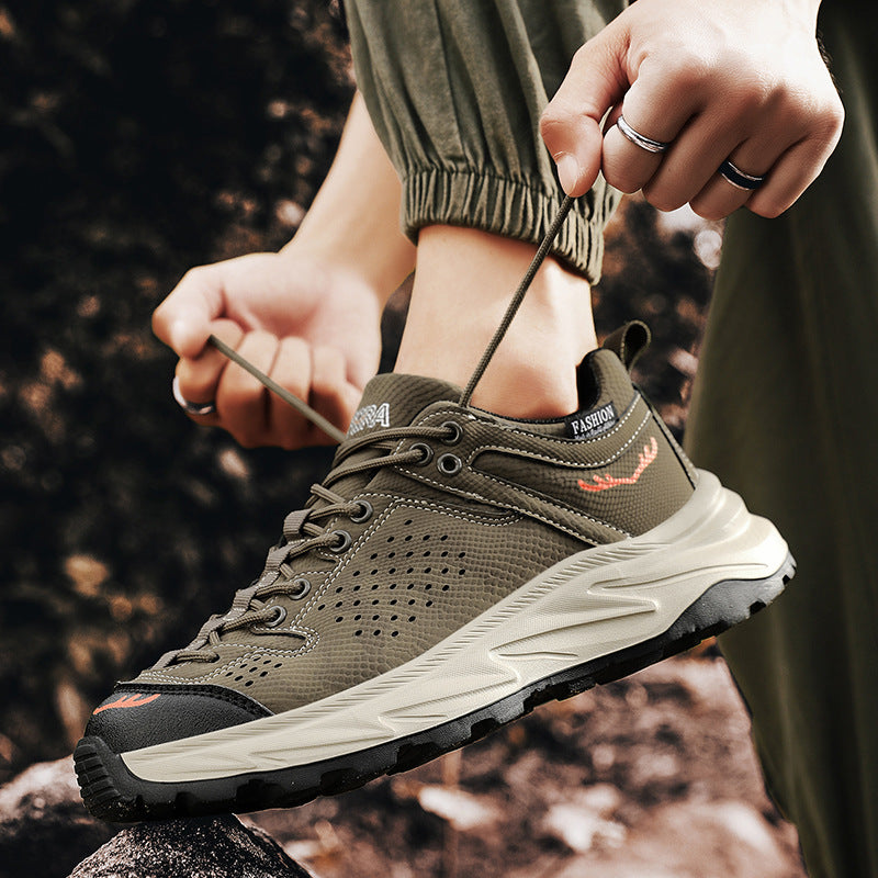 New Thick-Soled Height-Increasing Hong Kong Style Dad Shoes Trendy Retro Outdoor Non-Slip Hiking Shoes Sports Casual Shoes Men's Shoes