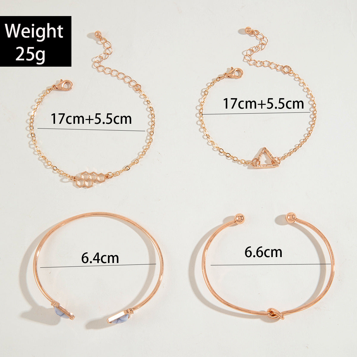 European and American Retro Triangle Open Turquoise Open Bracelet Personalized Marble Texture Multi-layer Bracelet Wholesale