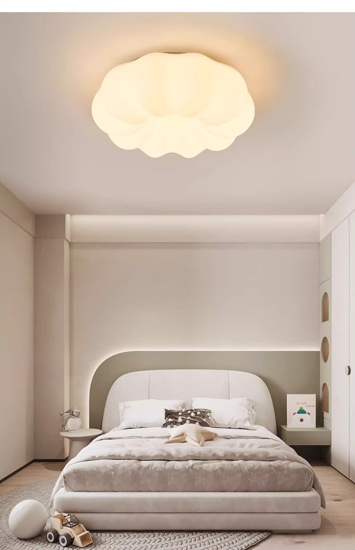 Pumpkin Ceiling Light Cream Style Creative Cloud Master Bedroom Light Round Kindergarten Princess Children's Room Light