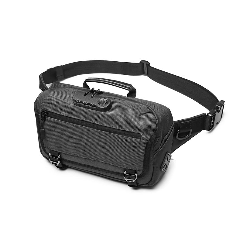 ozuko Multifunctional Waist Bag Men's Anti-Theft Chest Bag Large Capacity Trendy Crossbody Bag Sports Outdoor Shoulder Bag