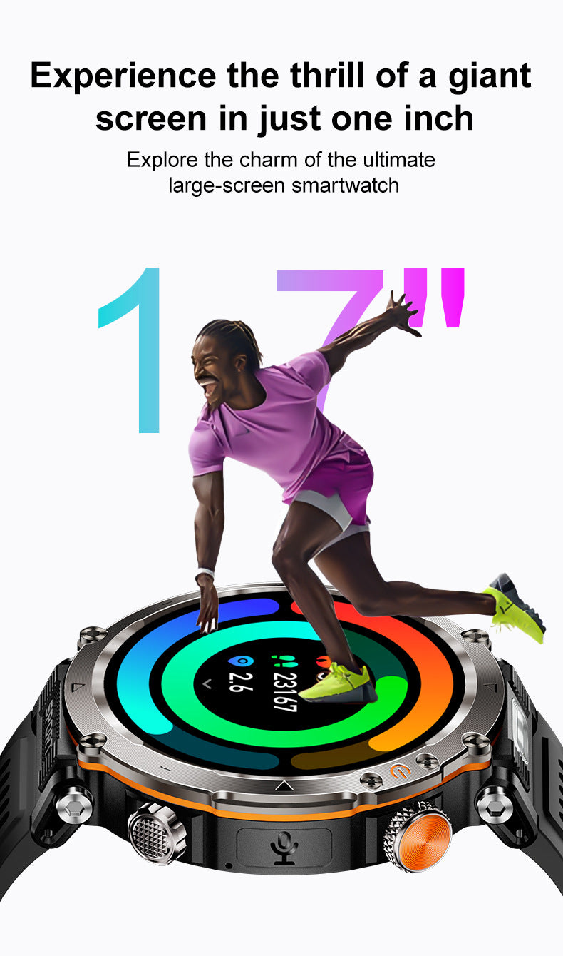 HT30Smart Watch Bluetooth Call True Heart Rate Step Count Sleep Monitoring Deep Waterproof Flashlight Sports Three-Proof