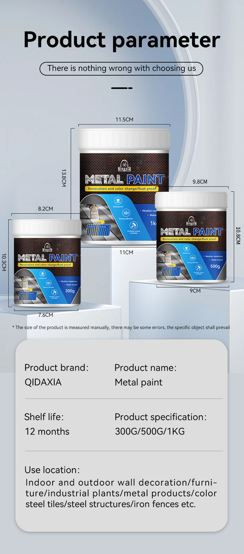 Water-based Anti-rust Paint Metal Paint Rust-free Iron Rust Metal Paint Color Steel Tile Renovation Rust Fixing Agent Multi-color Metal Paint