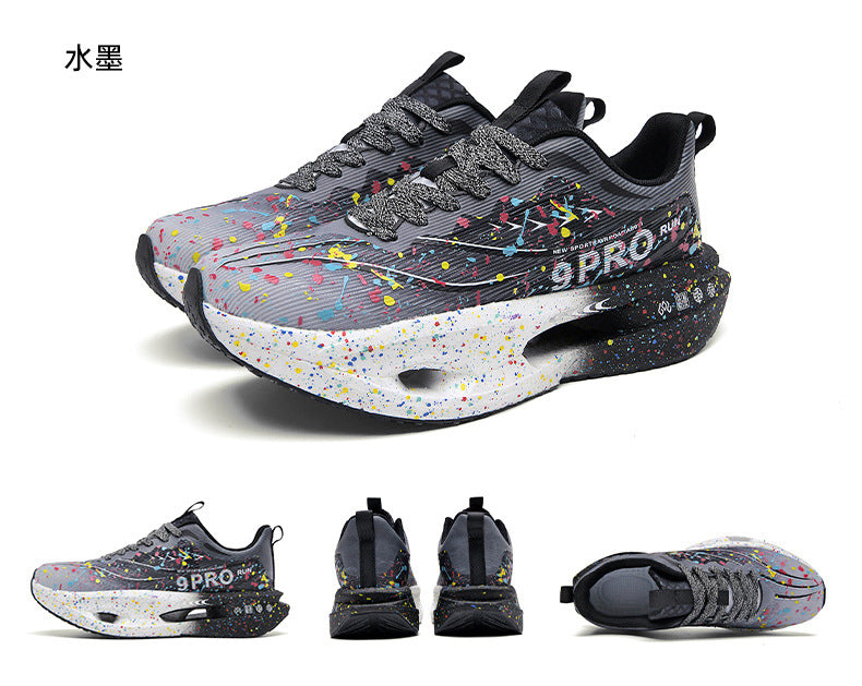 2025Autumn New Red Rabbit9Fluorescent Parent-Child Comfortable Sports Shoes High Elasticity Really Soft Sole Carbon Plate Wear-Resistant Running