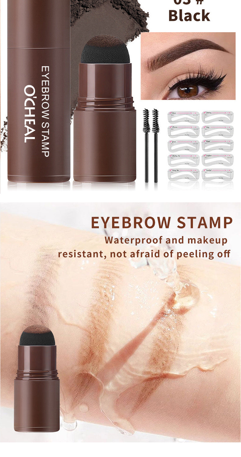 AliExpress Ouqianya Eyebrow Powder Stick Stamp with Eyebrow Card+Eyebrow Brush Long-lasting Multi-functional Eyebrow Dye Cream1.8g