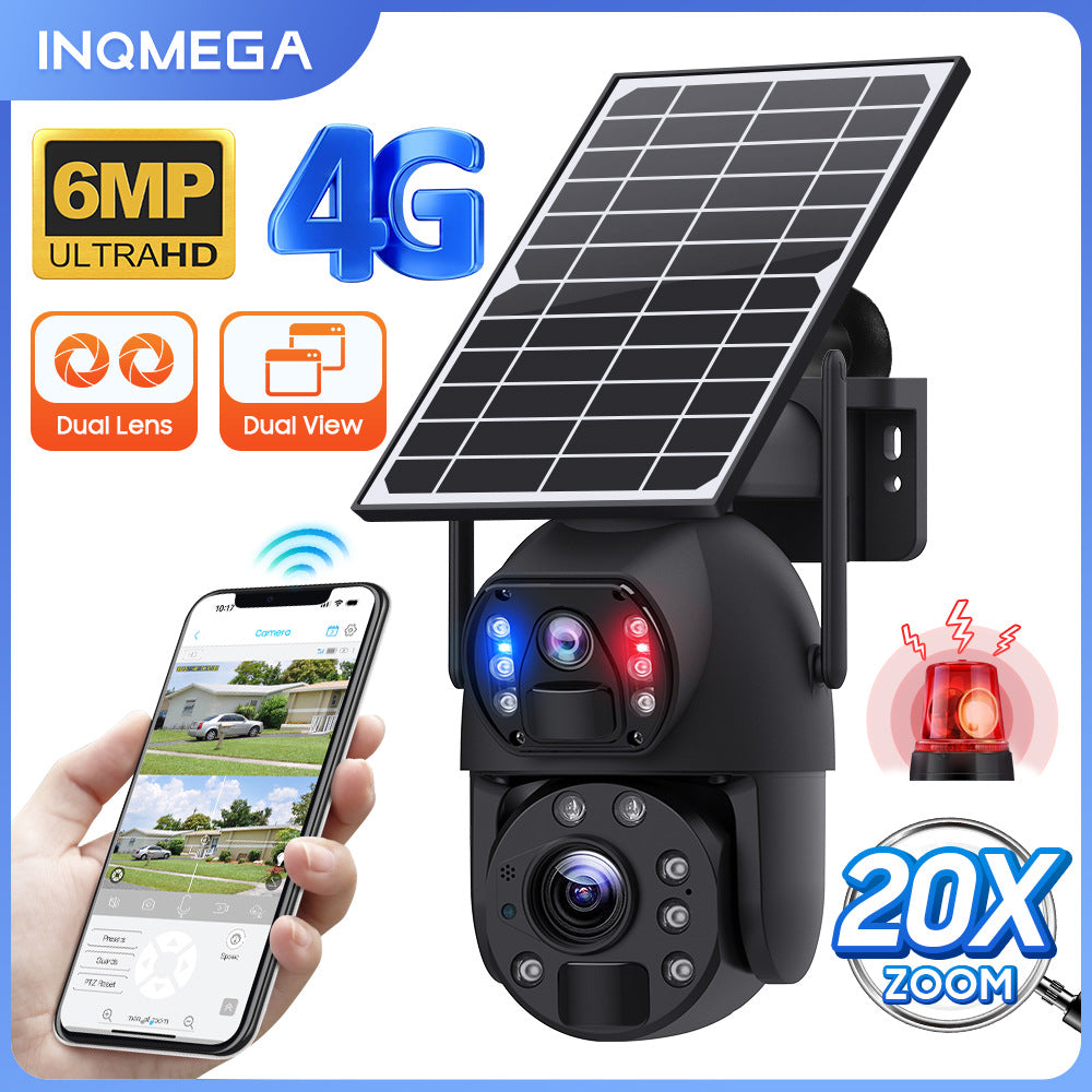 In-stock Solar Camera Dual Lens4G Outdoor HD Surveillance202x Zoom Camera Intelligent Surveillance