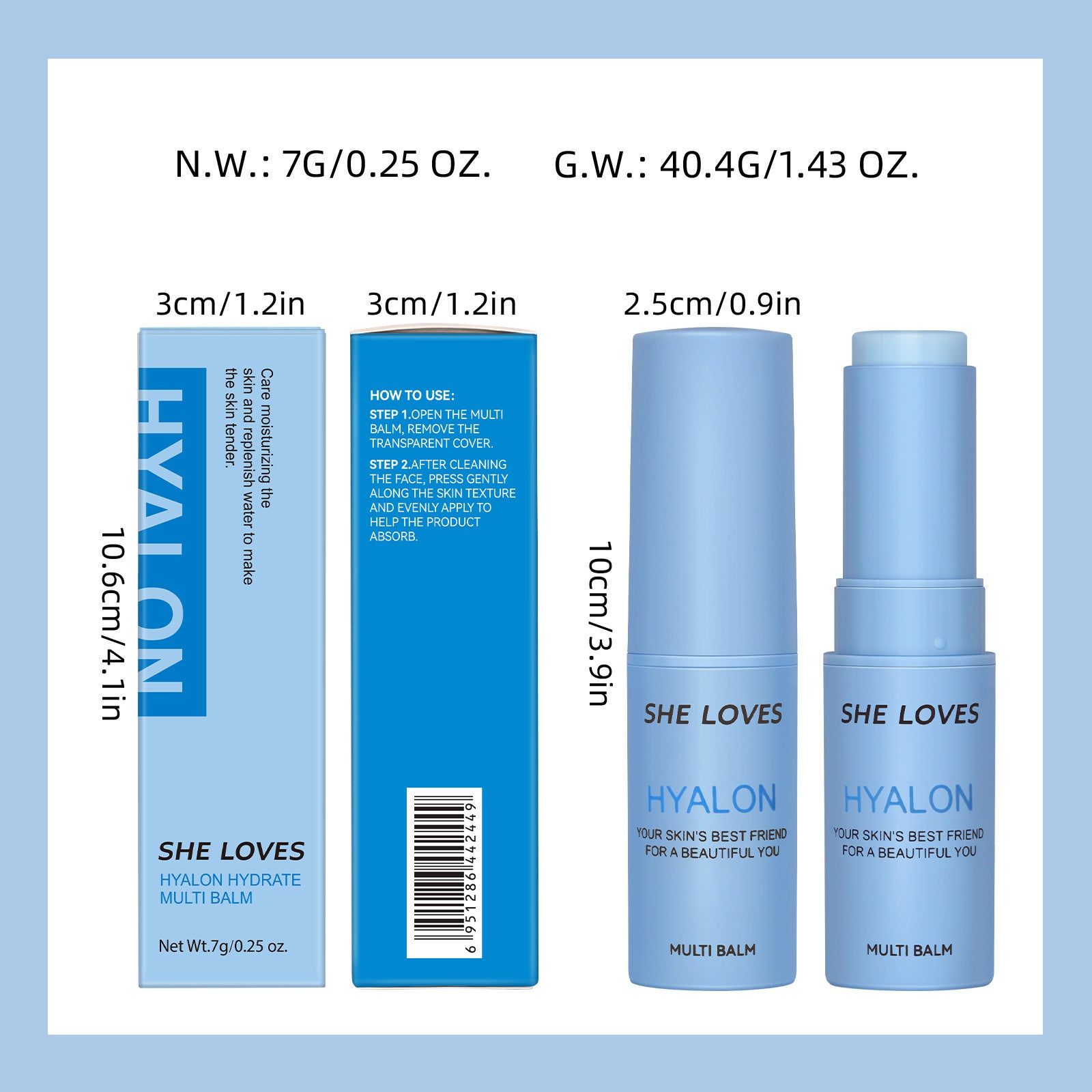 SHELOVES Universal Hydrating Stick7g Hyaluronic Acid Makeup Moisturizing Primer Face Serum Stick