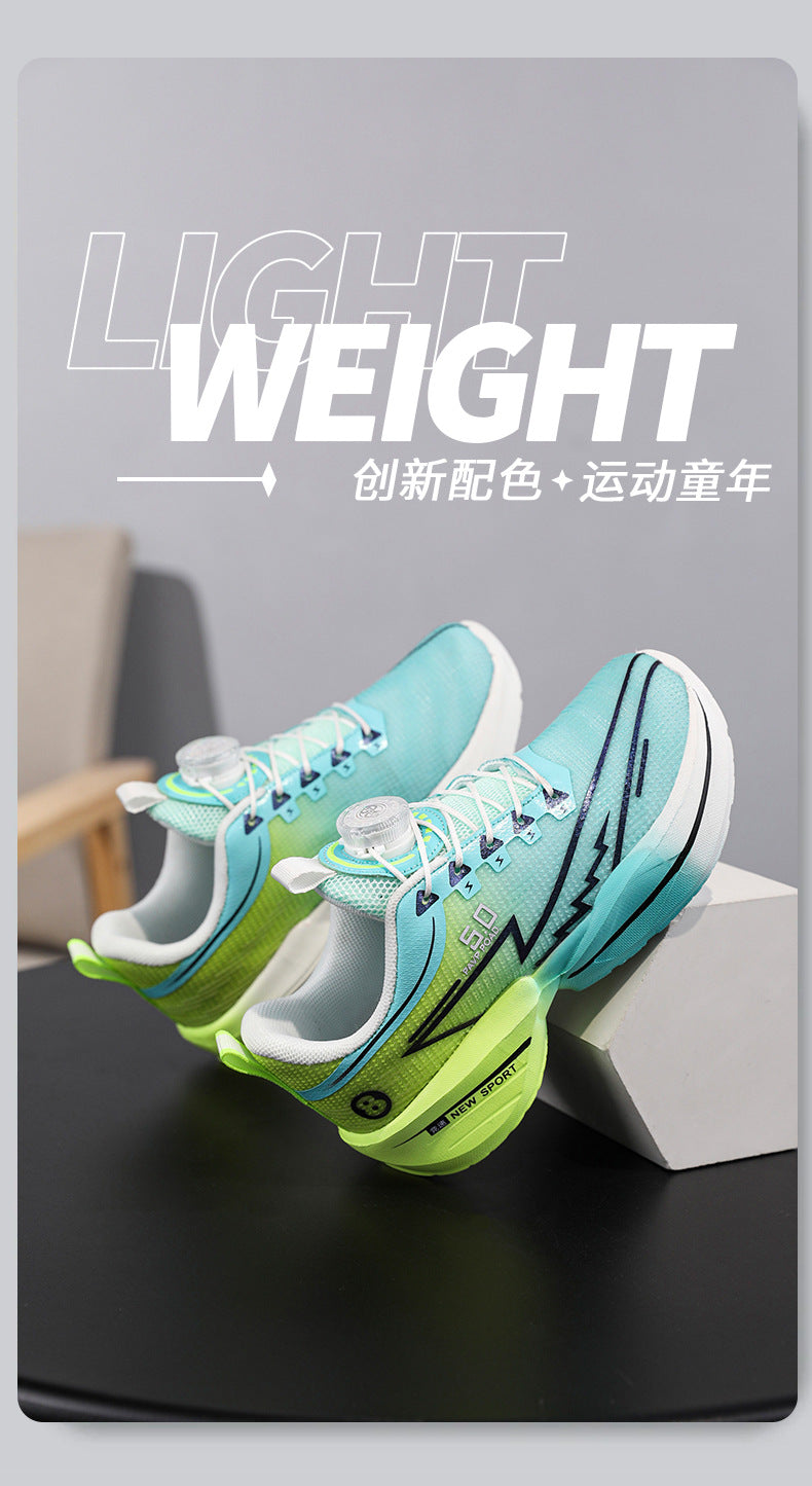 2025Summer New Boys' Shoes for Older Children Lightweight Shock-Absorbing Sports Shoes Mesh Breathable Professional Racing Running Shoes