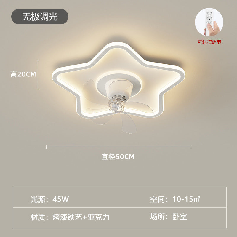Full Spectrum Bedroom Light360Adjustable Head Shaking Silent Simple Modern Fan Light Cozy Study Master Bedroom Ceiling Light