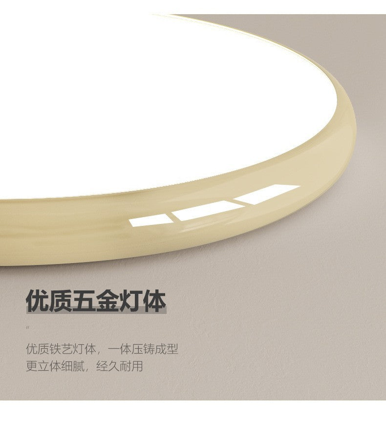 Cream style master bedroom lamp, round Nordic ceiling lamp LED Iron Art Study Lamp Creative Living Room Lamp Home Atmosphere