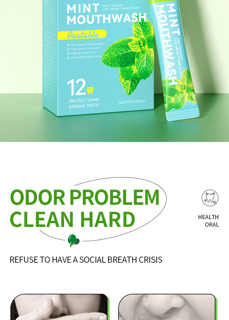 Full English Mouthwash Box Set SADOER Disposable Portable Oral Cleaning Care  Foreign Trade Wholesale