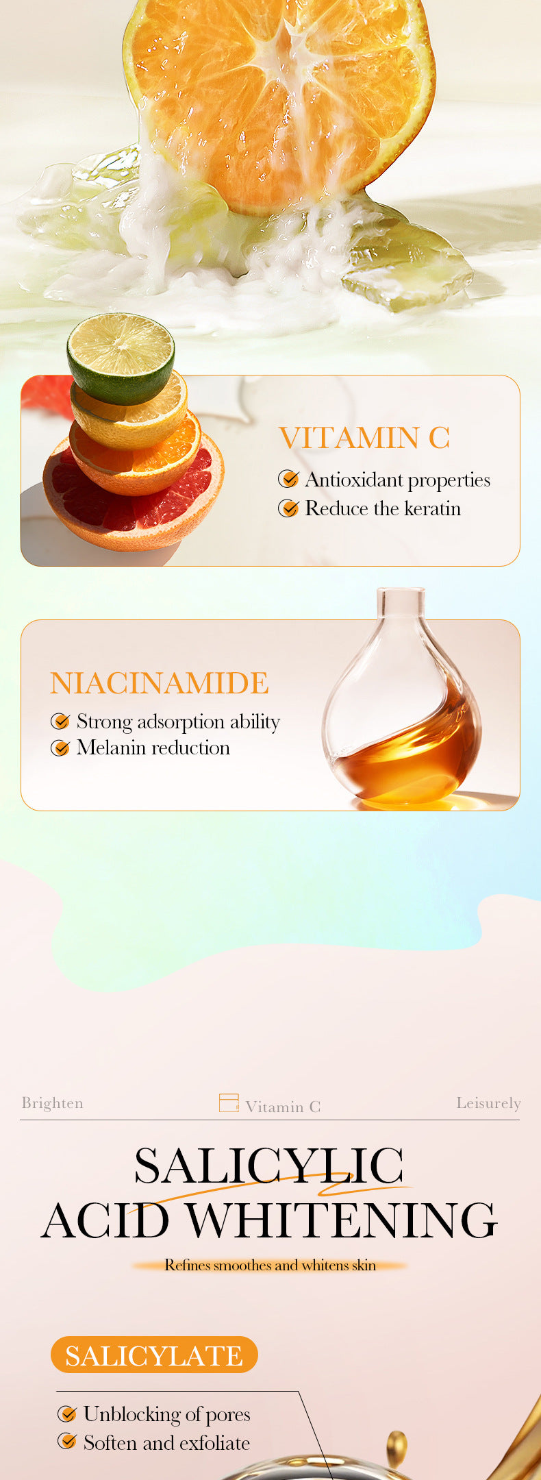 Vitamin C Cotton Sheet SADOER Salicylic Acid Whitening and Rejuvenating Mask Cross-Border Wholesale