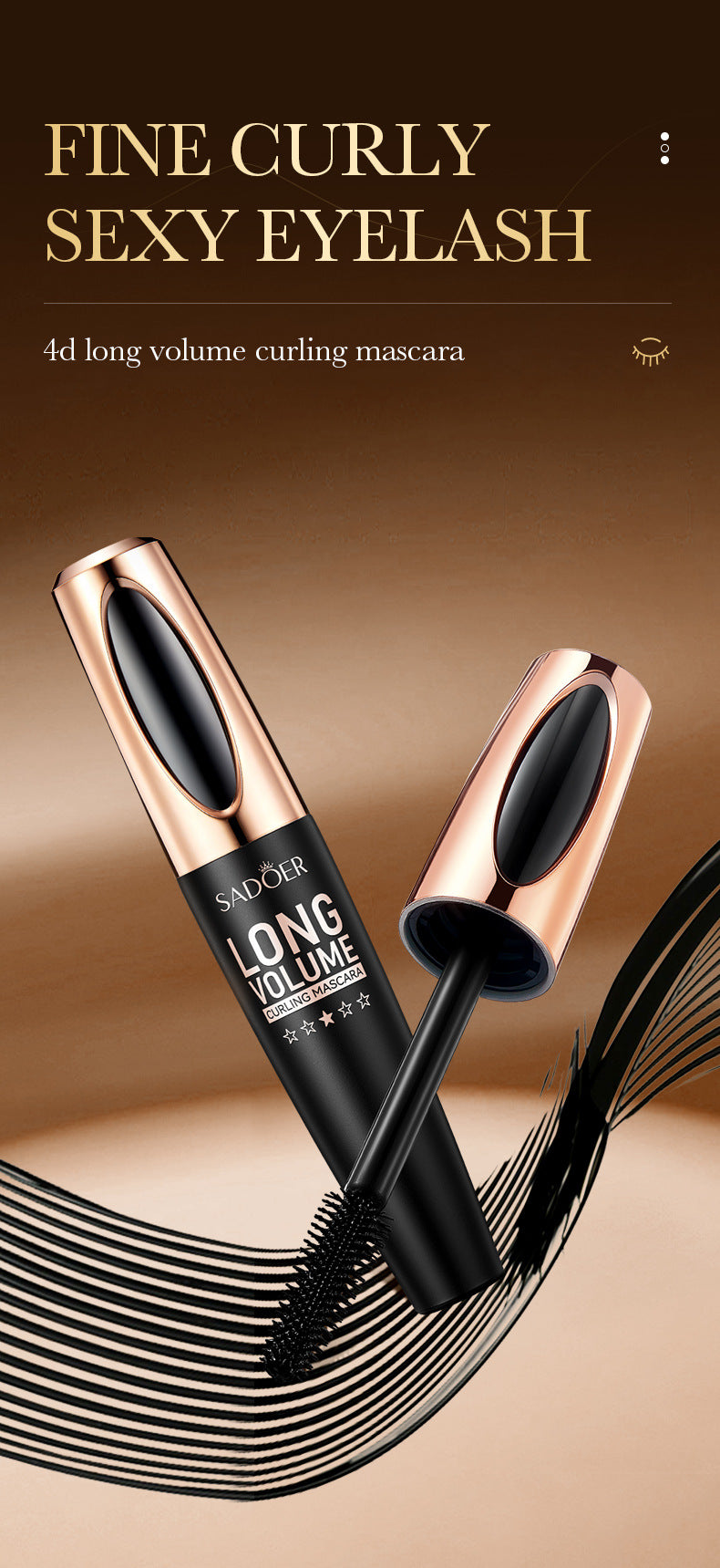 Makeup12g SADOER4D Curling Eyelashes Thick and Long Styling Mascara Cross-Border Foreign Trade Wholesale