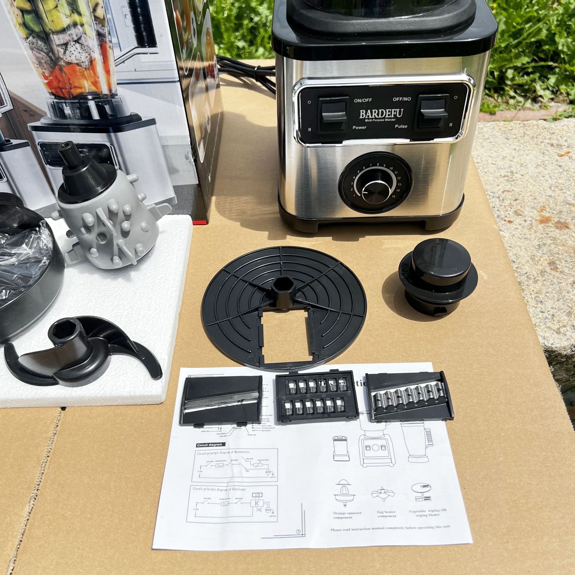 6in1blender Commercial Stainless Steel Blender Household Pure Copper Meat Grinder Ice Crusher Juicer Multi-Function