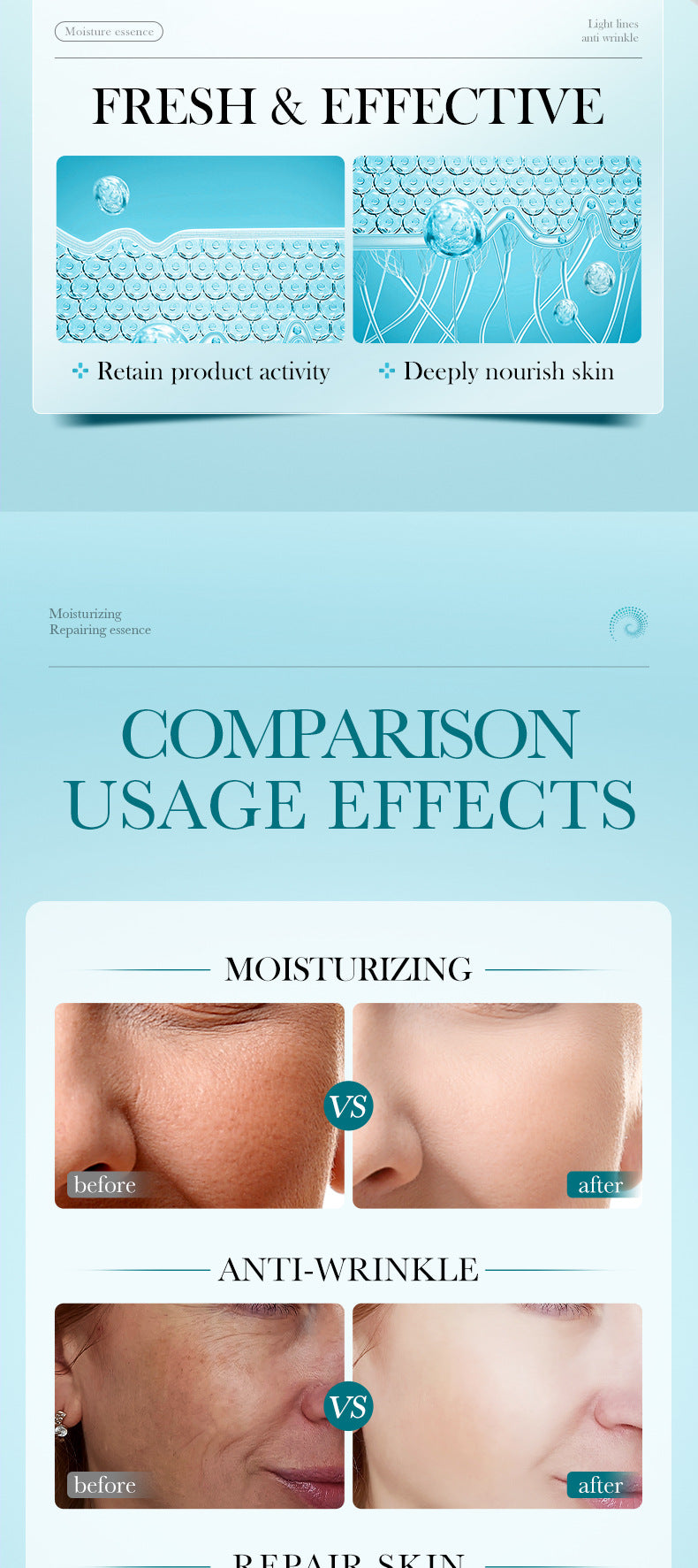 Hyaluronic Acid Moisturizing Ampoule Serum BIOAOUA Hydrating and Moisturizing Essence Liquid Cross-Border Wholesale