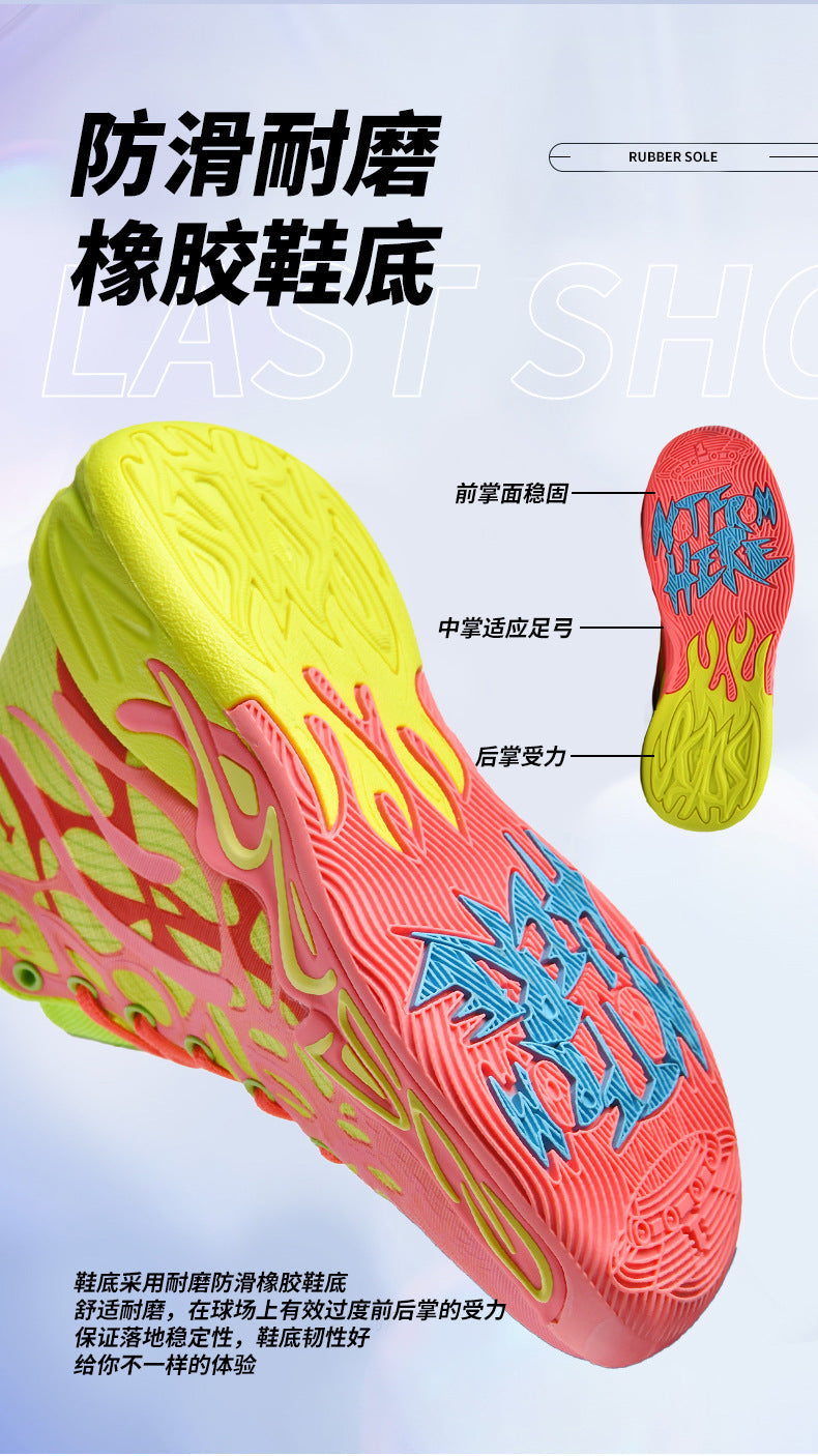 New Youth Trendy Sports Combat Boots Three Balls4Fashionable Men's Professional Practical Anti-Slip Wear-Resistant Basketball Shoes