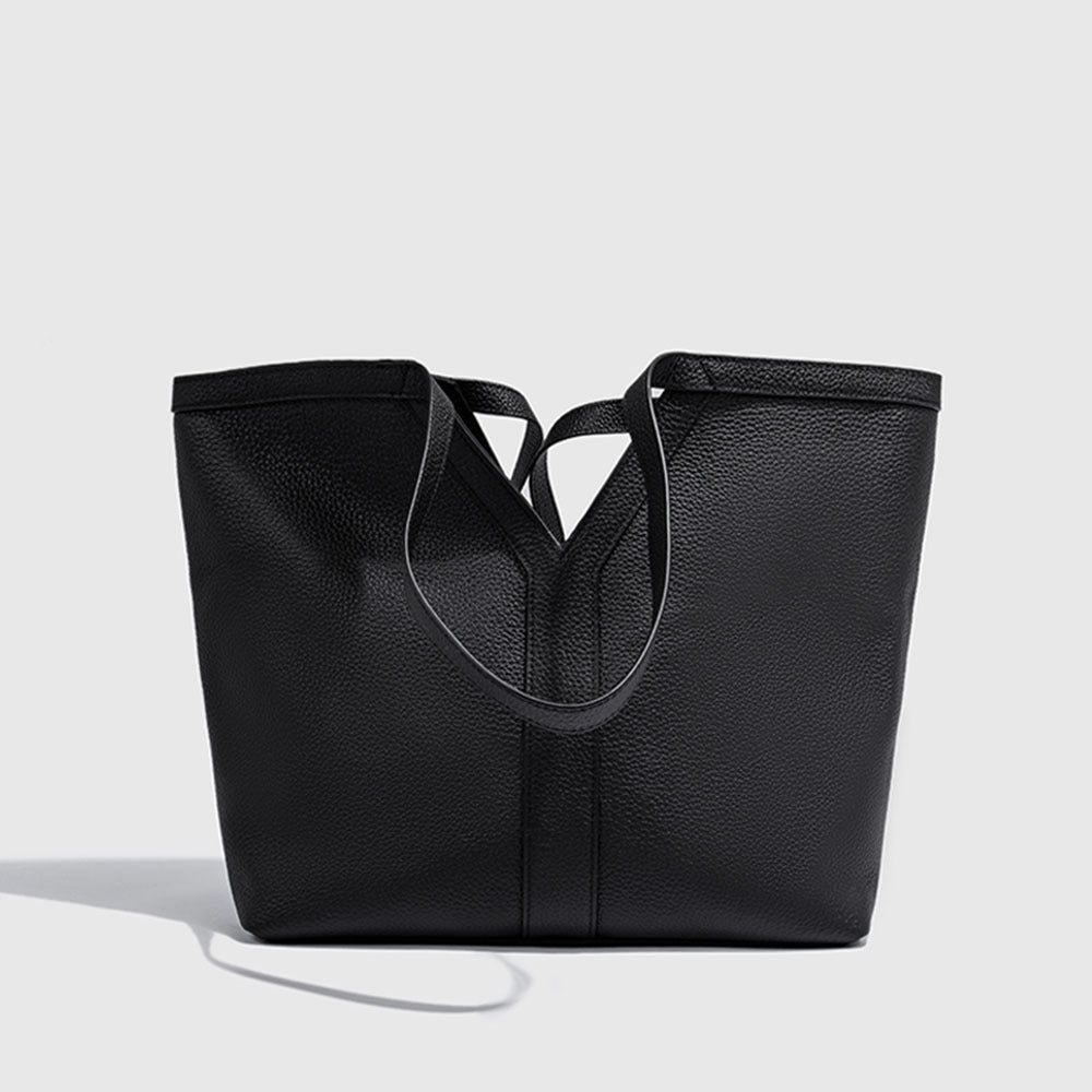 Autumn Winter New Genuine Leather Tote Bag Large Capacity Women's Bag Top Layer Cowhide Single Shoulder Commuter Underarm Bag