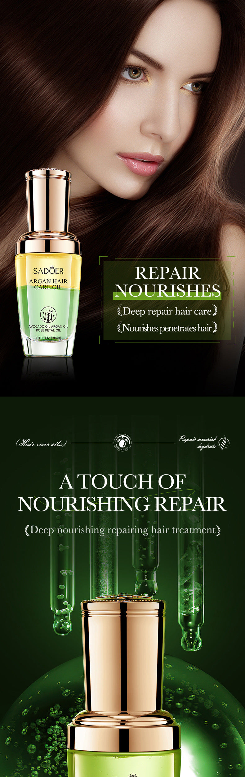 Full English Hair Care Essential Oil30ml SADOER Smooth and Nourishing Hair Care Essential Oil  Wholesale