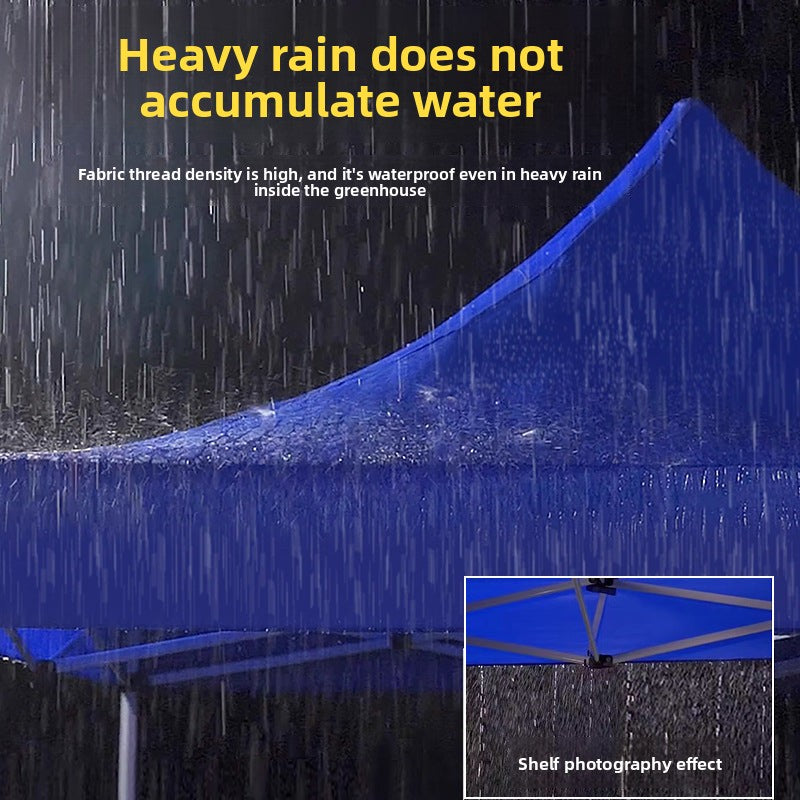Thickened Stainless Steel Four-Corner Tent Outdoor BBQ Night Market Stall Use Rain Shelter Windproof Sunshade Portable Folding Large Umbrella